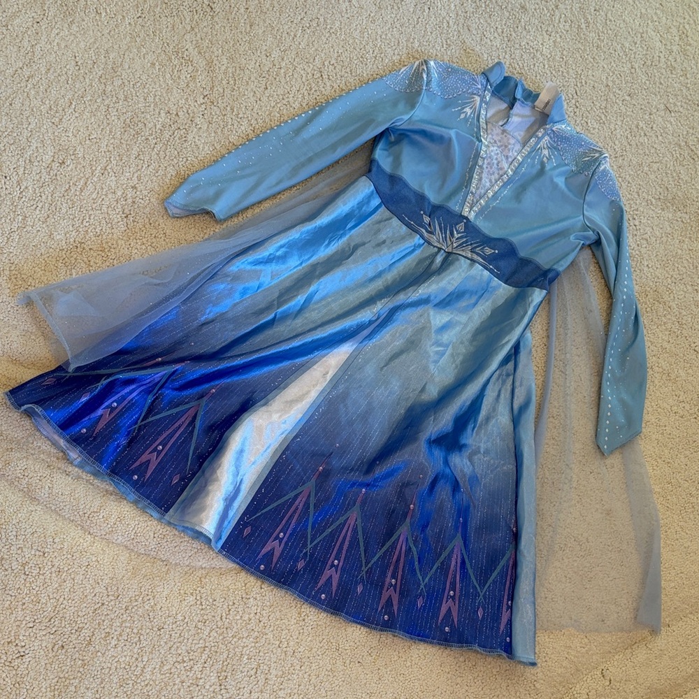 Disney Frozen 2 Elsa Ice Princess Blue and Silver Costume